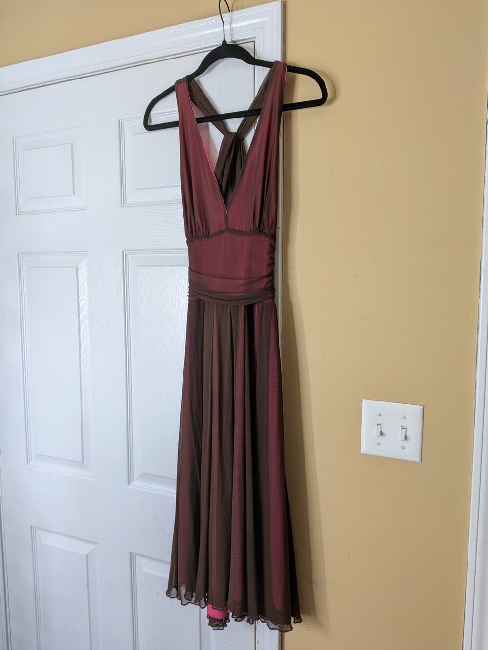 Nicole by Nicole Miller Y2K Mesh Fairy Midi Dress Size 8 Whimsical Flowy
